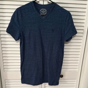 American Eagle Blue V-Neck T-Shirt
